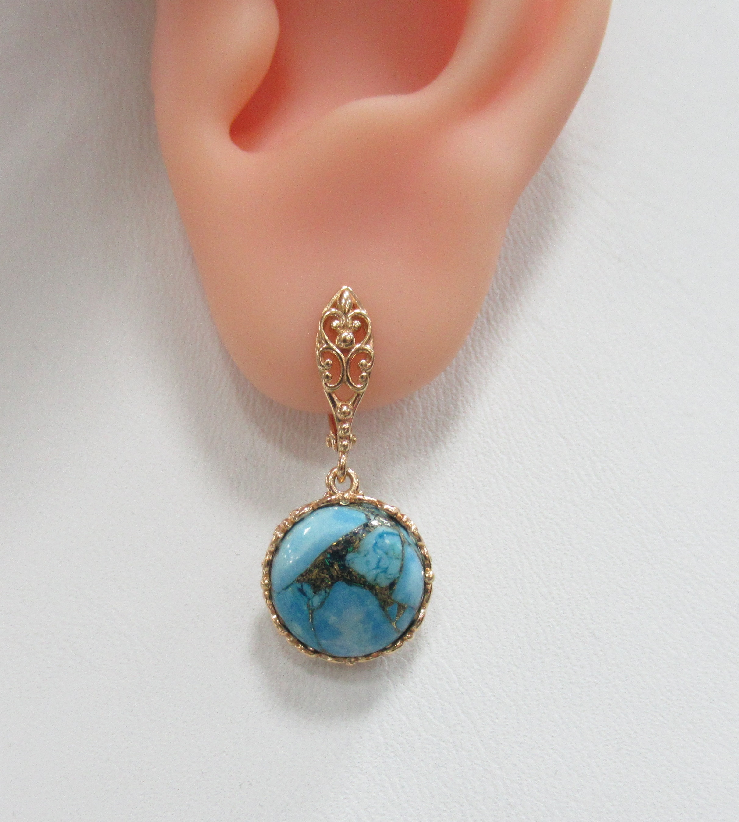 Серебряные серьги с бирюзой